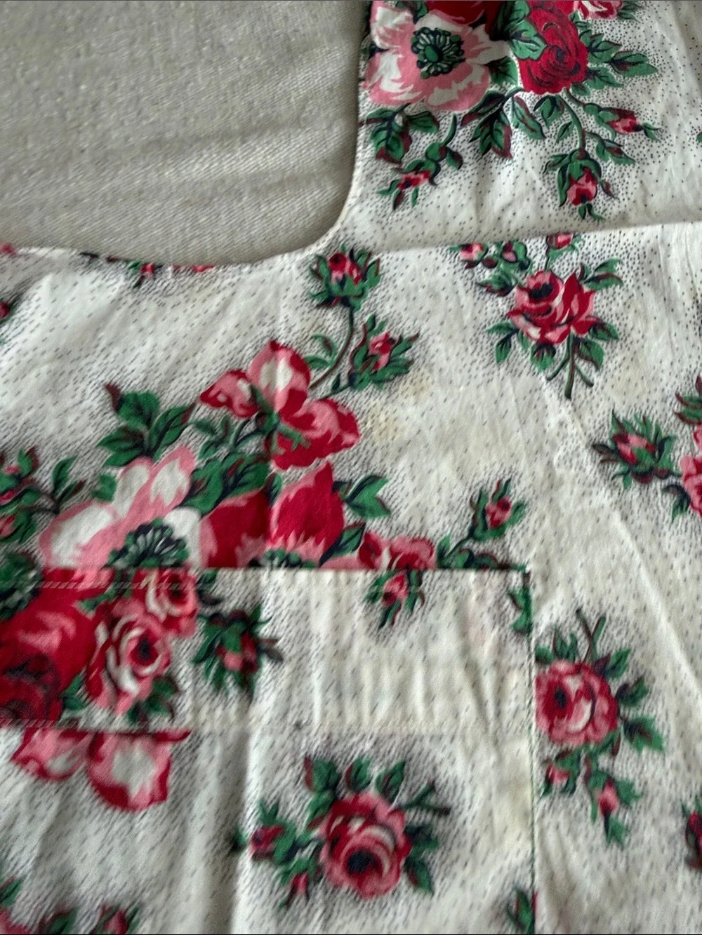 Vintage Homemade Floral Halter Style Apron